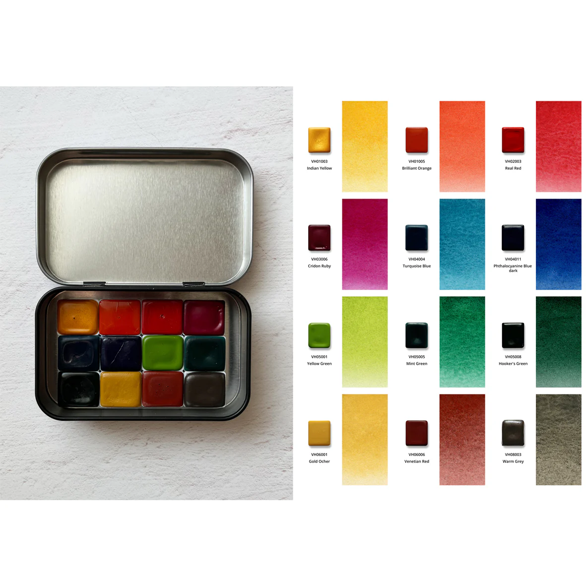 Aquarellfarben mit Honig 12-er Set "Sommer" mit Box