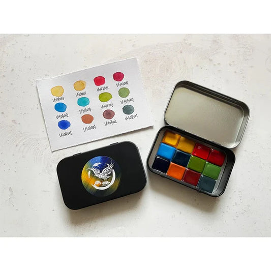 Aquarellfarben mit Honig 12-er Set "Flora" mit Box