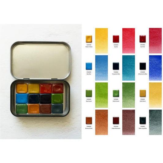 Aquarellfarben mit Honig 12-er Set mit Box