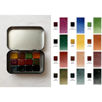 Aquarellfarben mit Honig 12-er Set "Herbst" mit Box